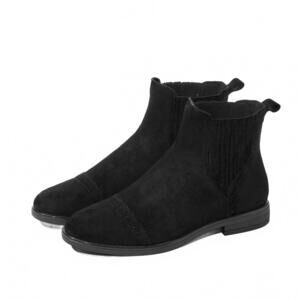 NEW BUSSOLA women's peytin suede chelsea boots in black suede